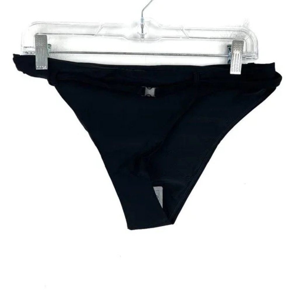 NWT Andie Swim The Riviera Bikini Bottom Flat Belt Black Size XS NEW - Picture 2 of 9
